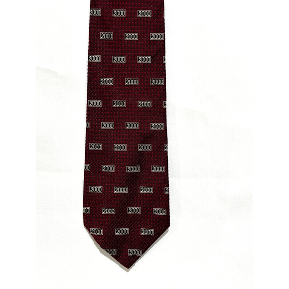 Robert Talbott Silk men’s tie y2k 2000 printed burgundy red statement rare! - Picture 2 of 6